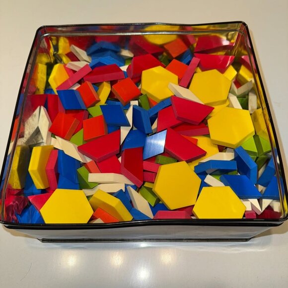 Lot Geometric Wooden Shapes Blocks Multicoloured Montessori Method Creative Game - Picture 1 of 4